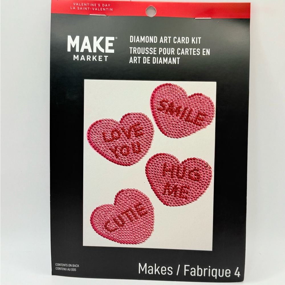 Diamond Art Card Kit from Make Market Red Hearts